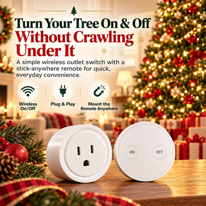 🔥Last Day 50% OFF – Wireless Remote Control Outlet Switch – Magnetic Remote for Christmas Lights & Lamps