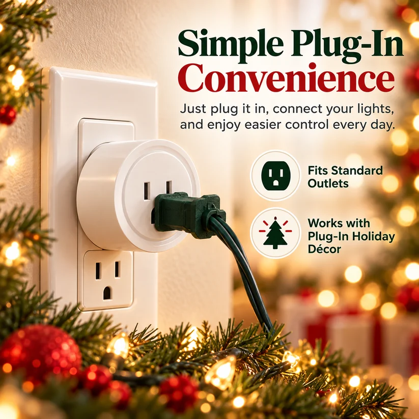 🔥Last Day 50% OFF – Wireless Remote Control Outlet Switch – Magnetic Remote for Christmas Lights & Lamps