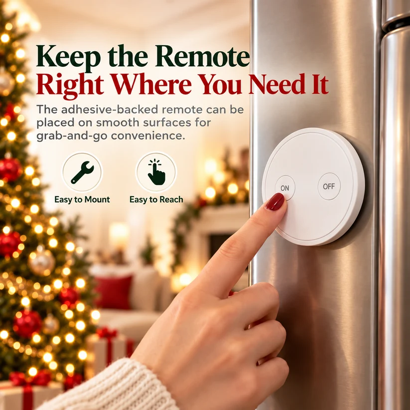 🔥Last Day 50% OFF – Wireless Remote Control Outlet Switch – Magnetic Remote for Christmas Lights & Lamps