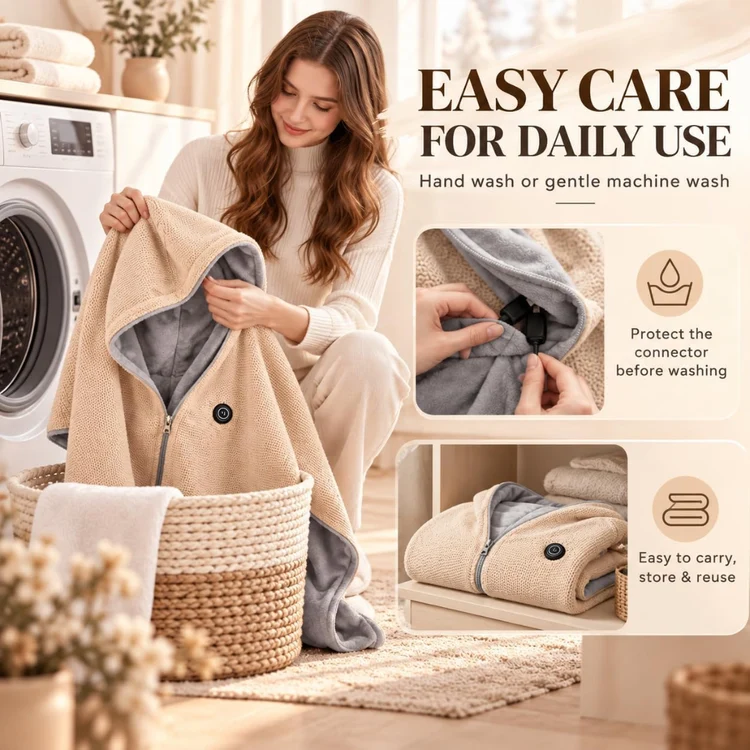 🔥 Wearable Heated Blanket – Cozy Hands-Free Warmth
