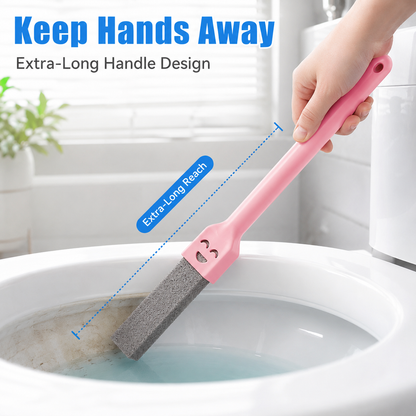 Pumice Stone Toilet Cleaner – Extra-Long Handle Hard Water Ring Remover