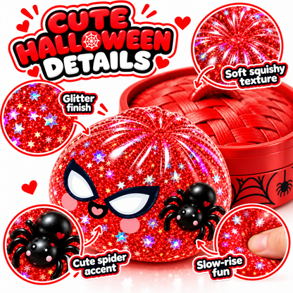 Halloween Spider Squishy Dumpling Toy – 3.35-Inch Slow-Rise Sensory Fidget