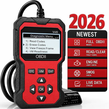 OBDII Car Diagnostic Scanner – Engine Code Reader with Live Data, I/M Readiness & Voltage Test