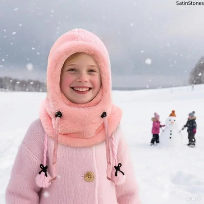 Kids Fleece Balaclava & Neck Warmer – Cozy Winter Hood for Ages 3–10