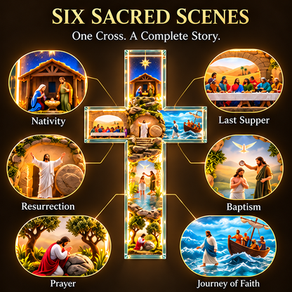 ✨ ✝️Last Day – 49% OFF!✨The Story of Jesus in 6 Scenes Cross Lamp