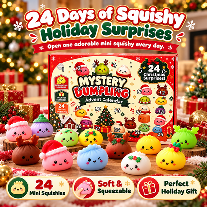 24-Day Christmas Mini Squishies Advent Calendar – Mystery Dumpling Squeeze Toys Holiday Countdown Gift
