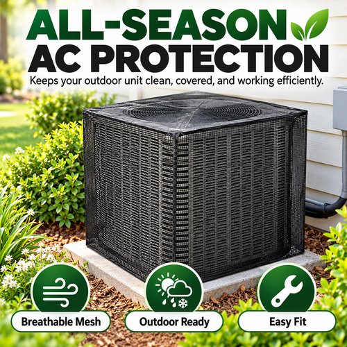 Full Mesh Outdoor AC Unit Cover – Breathable Leaf & Debris Protector for Condenser Units