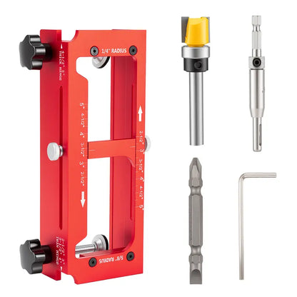 🔧 Adjustable Aluminum Door Hinge Jig Kit – Precision Mortising Template for 2.5'–5' Hinges