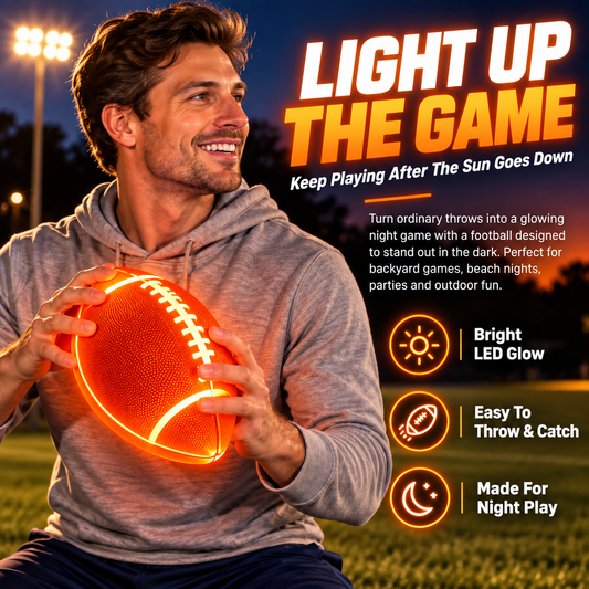 🏈LED Football – Type-C Rechargeable Light-Up Football for Night Games