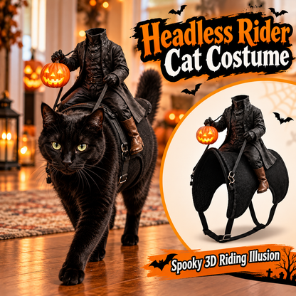 LED Headless Rider Pet Costume – Halloween Saddle Costume for Cats & Small Dogs