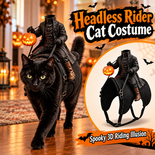 LED Headless Rider Pet Costume – Halloween Saddle Costume for Cats & Small Dogs