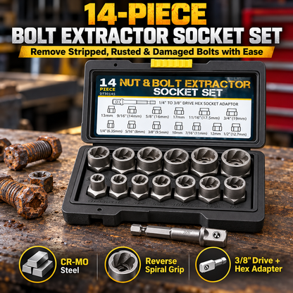 14 Counts Bolt Extractor Tool Set