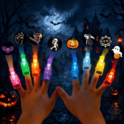 🎃 Halloween LED Projection Finger Lights – Multi-Color Light Up Finger Projectors