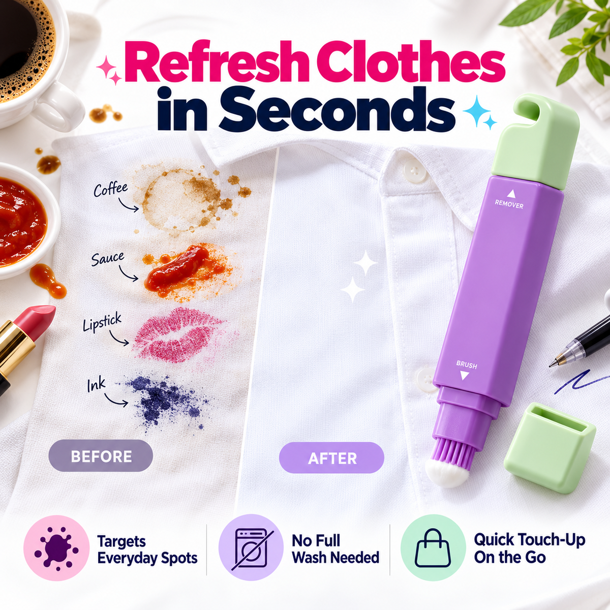 Stain remover before and after examples