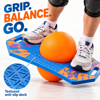 Flybar LED Pogo Trick Ball - Unisex Plastic Bouncing Ball, Light-Up Anti-Slip Balance Bounce Board, 160 lbs Capacity, Retro 90s Toy for Indoor & Outdoor Active Play