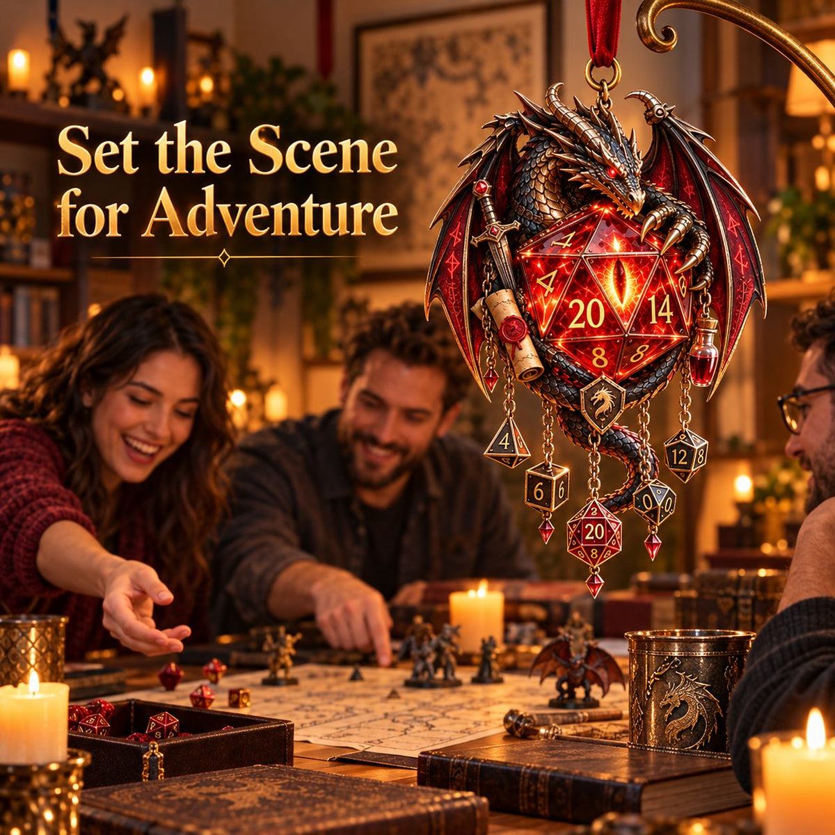 Glow Dragon Wind Chime – Illuminated Fantasy Hanging Decor with 6 Dragon Designs