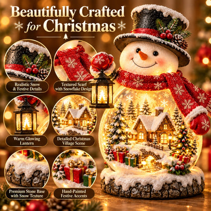 Christmas Village Snowman Glow – Lighted Holiday Tabletop Decor with Mini Winter Village Scene
