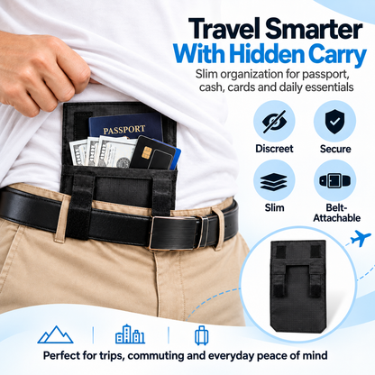 Hot sales🔥Hidden Travel Passport Pouch – Slim Belt Wallet for Cash, Cards & ID