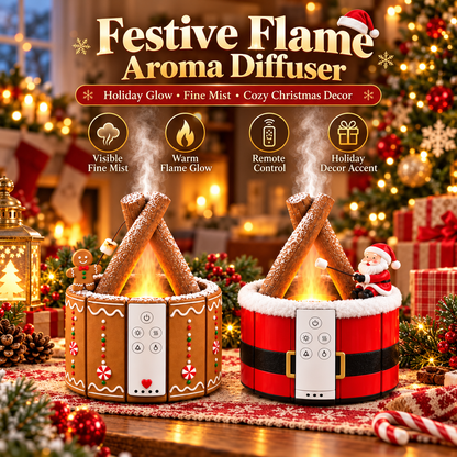 🔥Last Day 50% OFF –🎄 Christmas Campfire Aroma Diffuser – Cozy Flame-Style Glow, Festive Mist & Adorable Santa/Gingerbread Designs