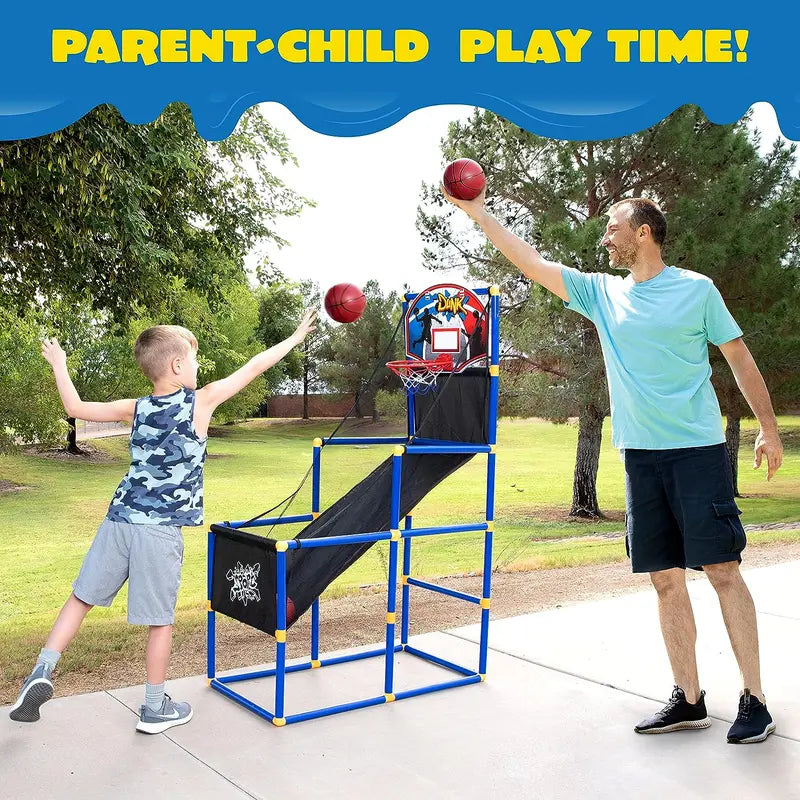 Arcade Basketball Hoop Set for Kids – Adjustable Indoor & Outdoor Basketball Game with Automatic Ball Return