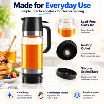 Hot sales🔥12 oz No-Drip Honey & Syrup Dispenser with Base