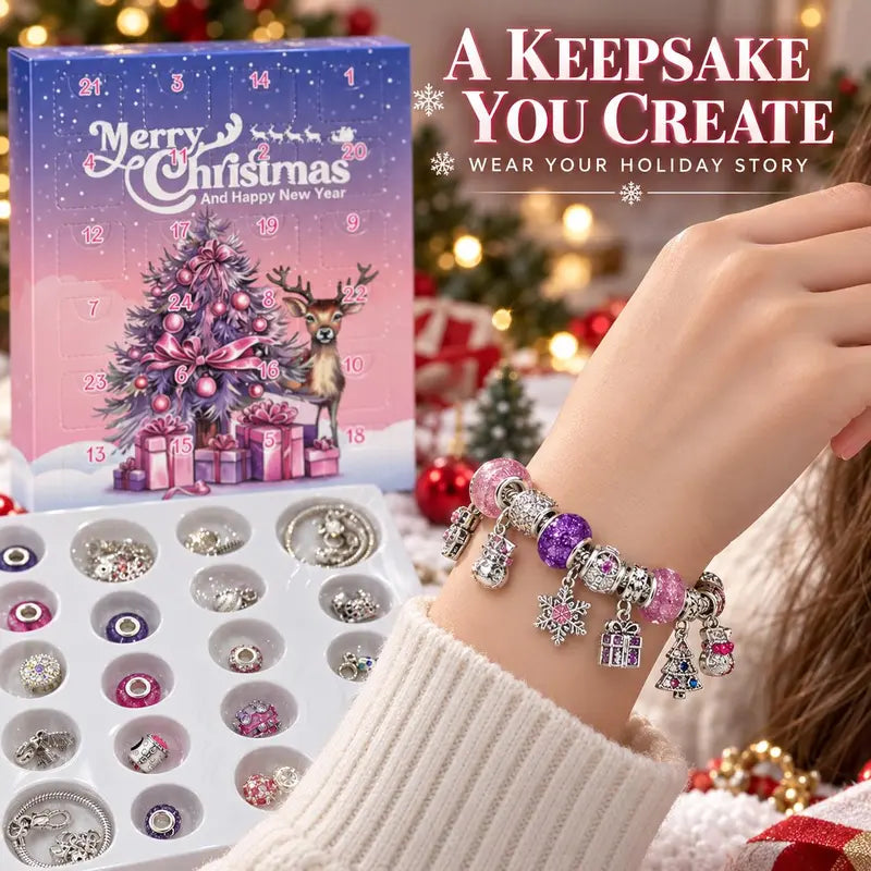 🔥Last day 50% OFF🎄24-Day Christmas DIY Charm Bracelet Advent Calendar🎁