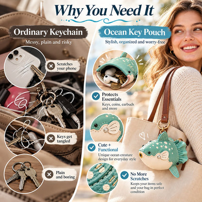 🔥Last Day 50% OFF-Premium Leather Whale Shark Coin Purse | Hand-Stitched Ocean Key Holder