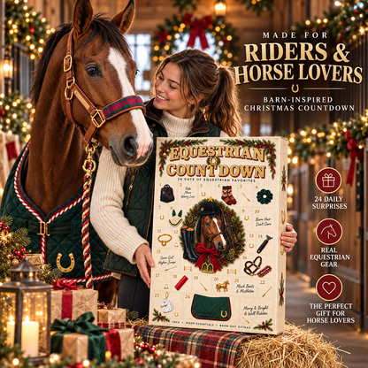 🐴 24-Day Equestrian Christmas Advent Calendar – Horse Lover Countdown with Rider Essentials, Barn-Day Surprises & Festive Gift Set