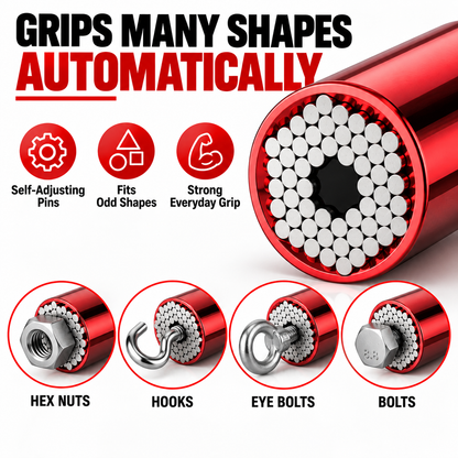 Universal Socket Tool – 7–19mm Self-Adjusting Grip Socket with Drill Adapter