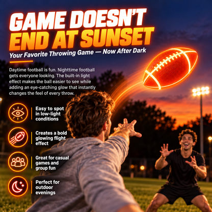 🏈LED Football – Type-C Rechargeable Light-Up Football for Night Games