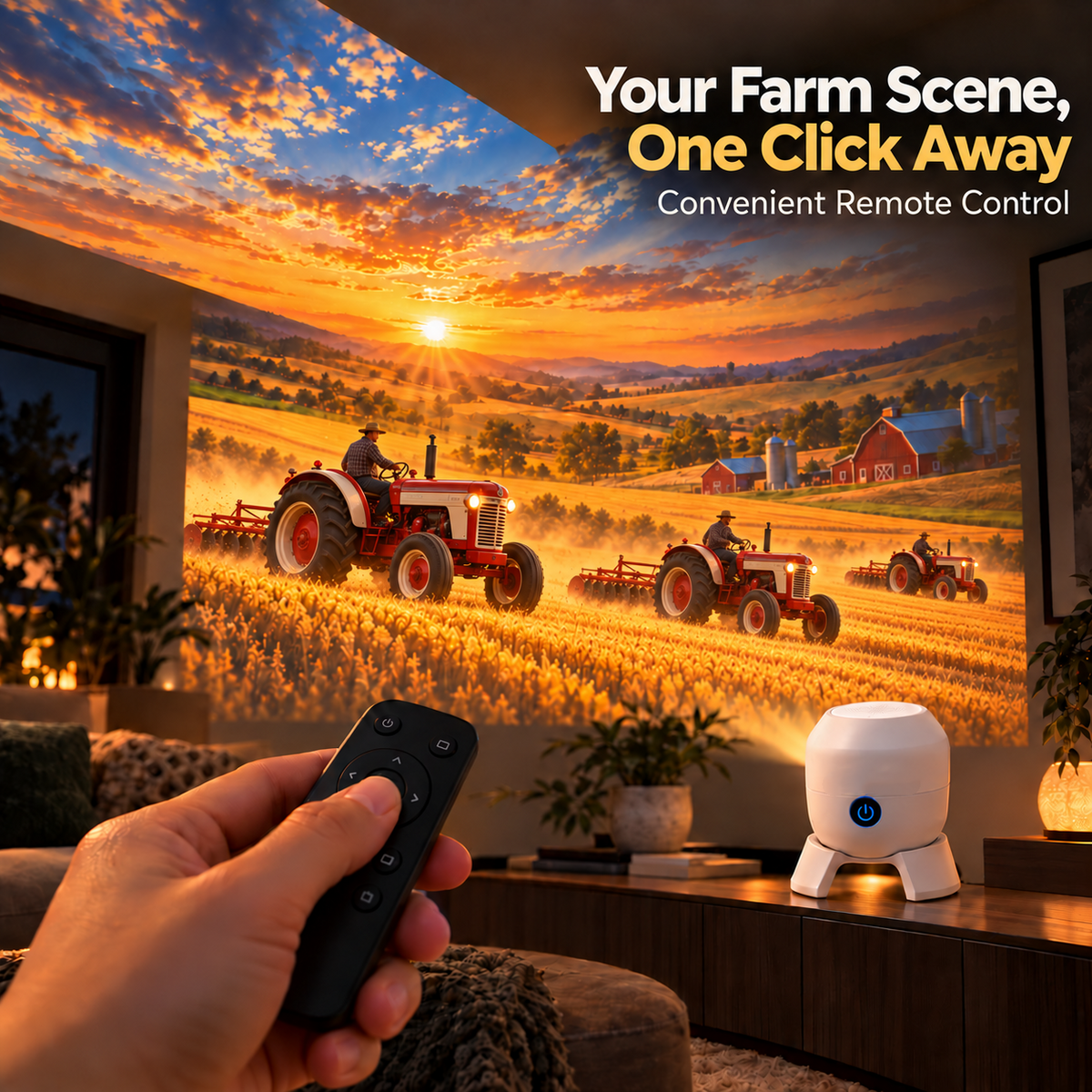 ⏳🚜 Tractor & Farm Scene Room Projector – Wall & Ceiling Décor for Tractor Lovers