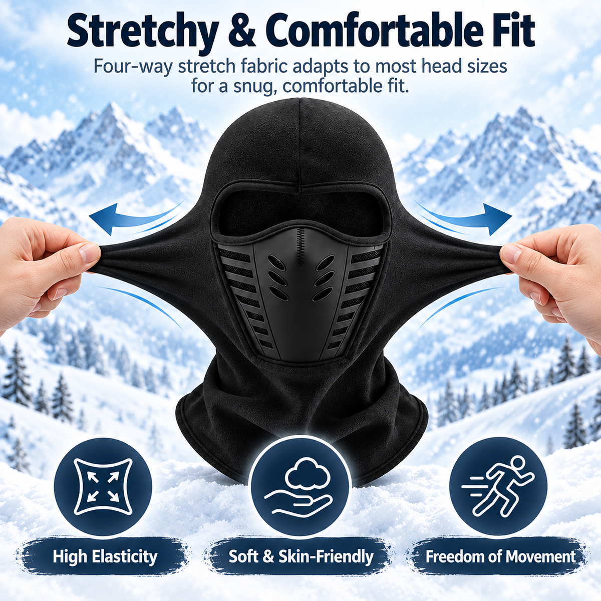 Thermal Full Face Balaclava Ski Mask – Fleece Winter Face Cover with 3D Breathable Mouthpiece for Skiing, Riding & Outdoor Use