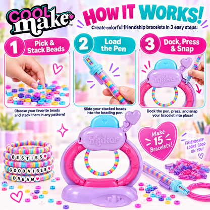Cool Maker Stack’d Heishi Bracelet Studio – 1230-Bead Friendship Bracelet Maker Kit