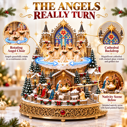 🔥 LAST DAY 48% OFF 🔥 Heavenly Angel Choir | Lighted & Rotating Christmas Nativity Village-USB-C Rechargeable