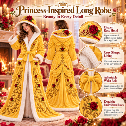 Women's USB Heated Princess Robe – One-Size Plush Hooded Bathrobe with Adjustable Heat, Machine Washable