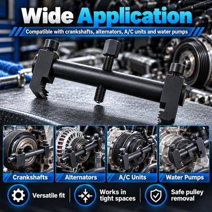 Adjustable Ribbed Pulley Puller – Low-Profile Crankshaft, Alternator, A/C & Water Pump Removal Tool