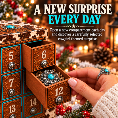 Cowgirl Christmas Advent Calendar – 24 Western-Inspired Surprises with Turquoise-Style Jewelry, Accessories & Keepsakes
