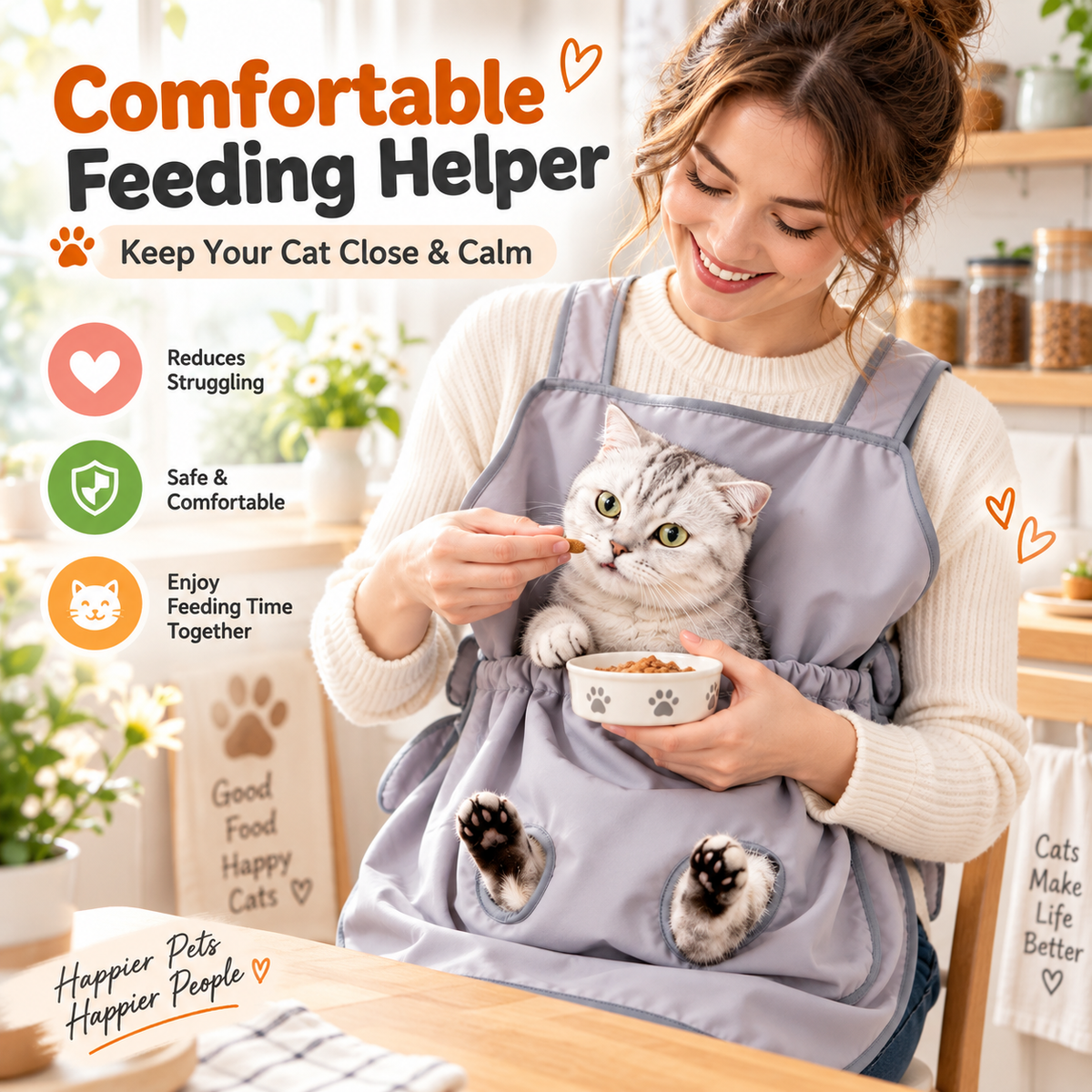 Hot sales🔥Cat Holding Apron with Paw Openings