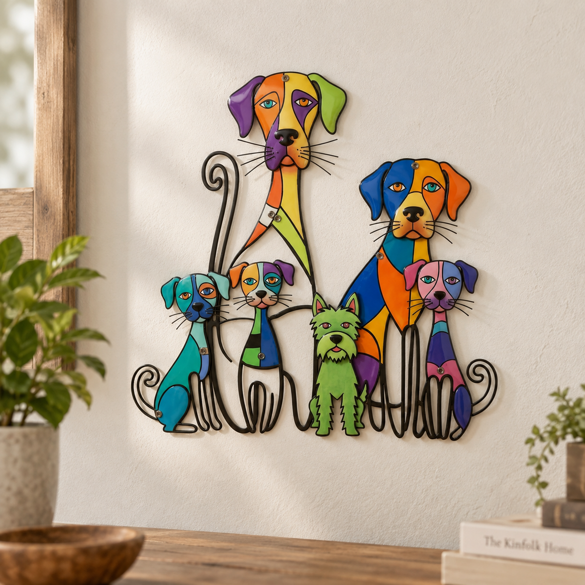 🐶Colorful Dog Family Metal Wall Decor
