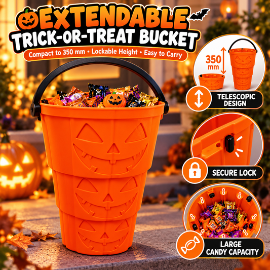 🎃Telescopic Pumpkin Halloween Bucket – Expandable 3D Printed Trick-or-Treat Container