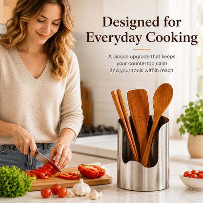 Stainless Steel Utensil Holder | Smart Kitchen Counter Organizer
