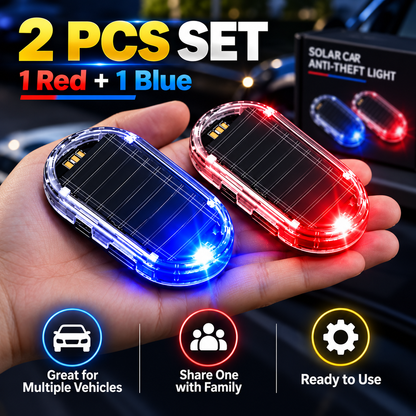 Hot sales🔥2-Pack Solar-Powered Simulated Car Alarm Lights