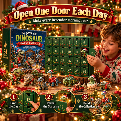 🦖🎅🎄24 Days of Dinosaur Christmas Advent Calendar – 24 Collectible Dino Figurines & Holiday Surprises