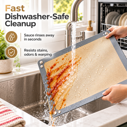 Snap-Lock Silicone Baking Mat – 2-in-1 Nonstick Oven Liner & Raised-Edge Roasting Mat
