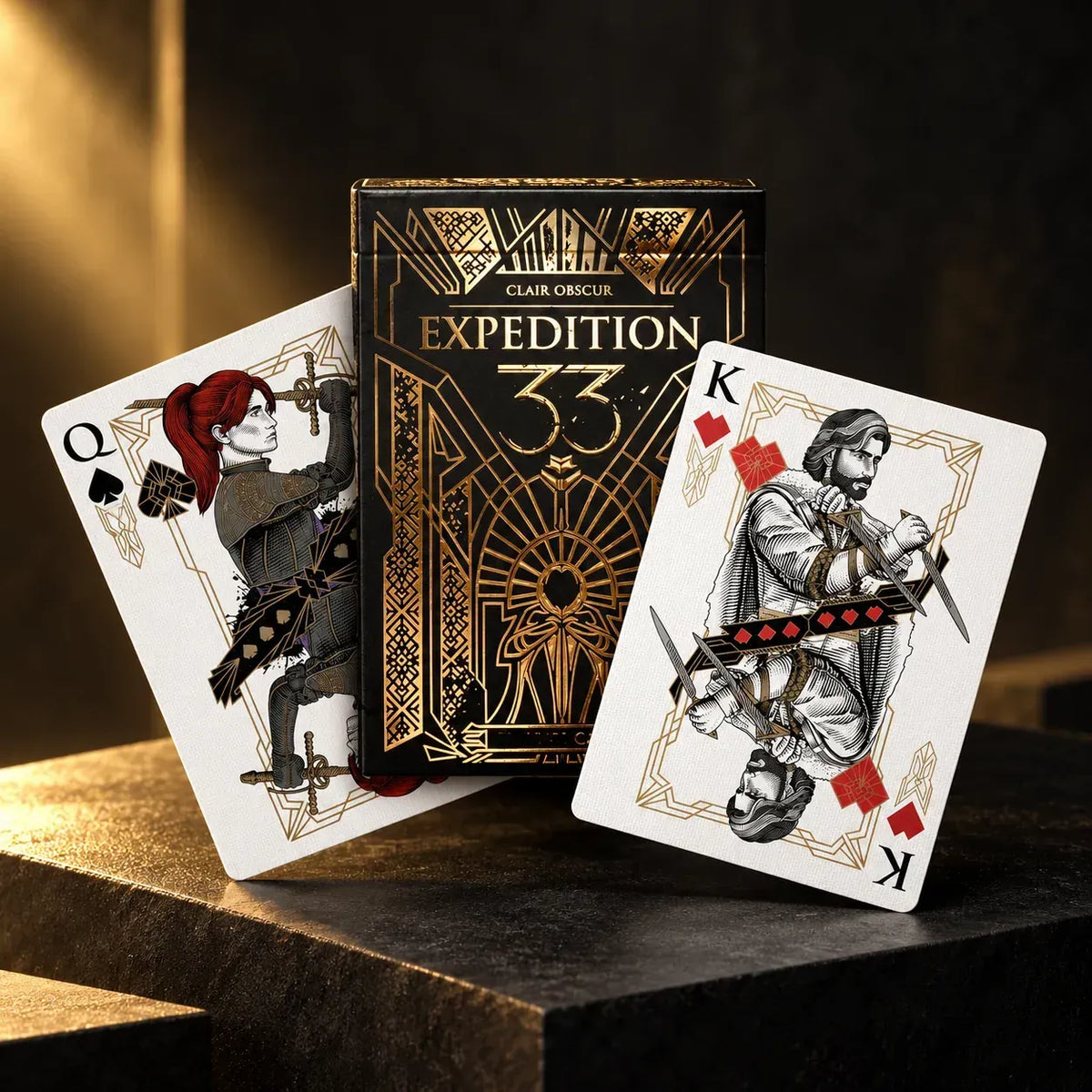 🃏 Gold-Foil Art Deco Playing Cards | Black & Ivory Editions
