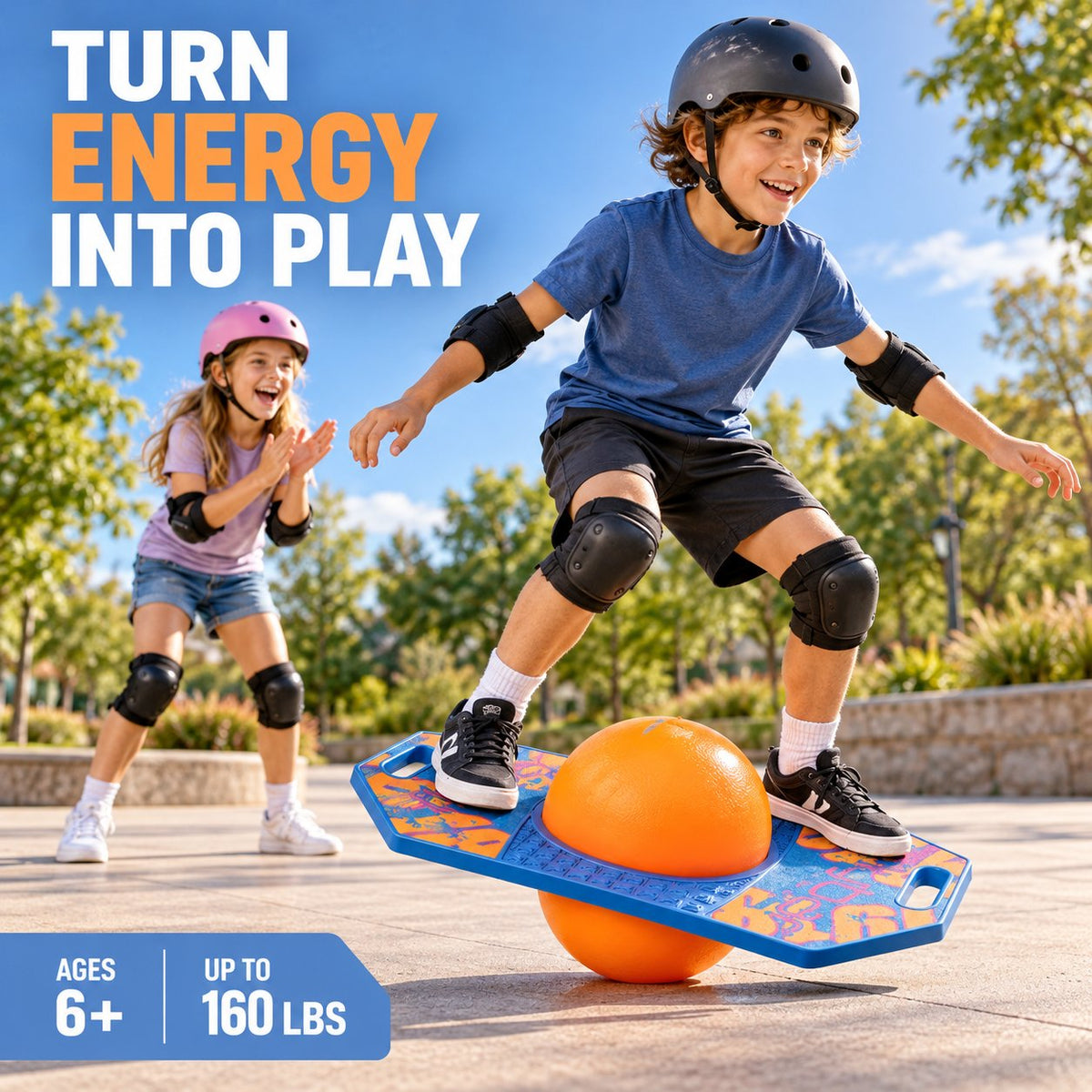 Flybar LED Pogo Trick Ball - Unisex Plastic Bouncing Ball, Light-Up Anti-Slip Balance Bounce Board, 160 lbs Capacity, Retro 90s Toy for Indoor & Outdoor Active Play