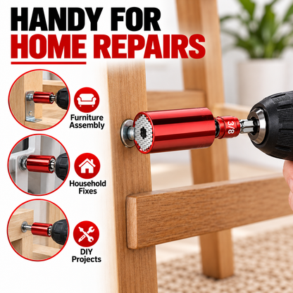 Universal Socket Tool – 7–19mm Self-Adjusting Grip Socket with Drill Adapter