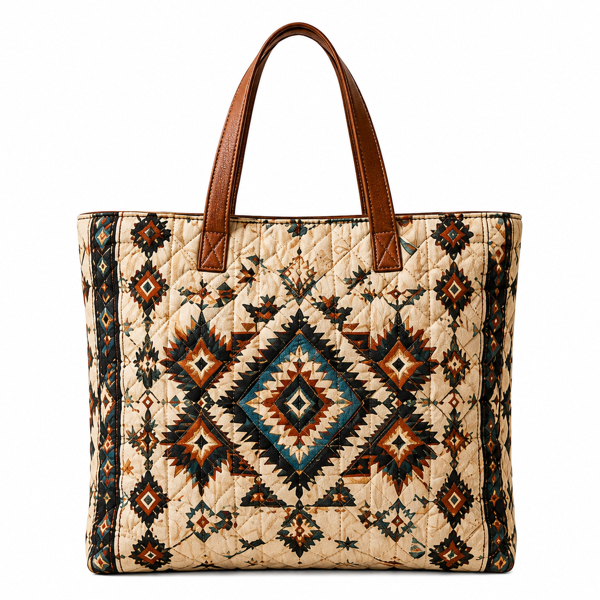 🐎 Western-Inspired Quilted Tote Bag – Spacious Statement Shoulder Bag