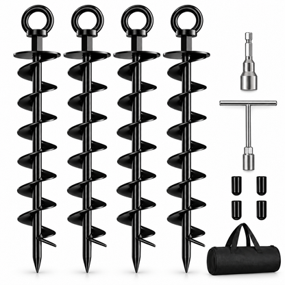 Hot sales🔥Heavy Duty 15-Inch Spiral Ground Anchors with Drill Adapter