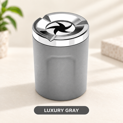 🚬Rotating-Lid Car Ashtray with Ceramic Liner – Cup Holder Design